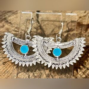 Blue Chalcedony Earrings 1 1/2”